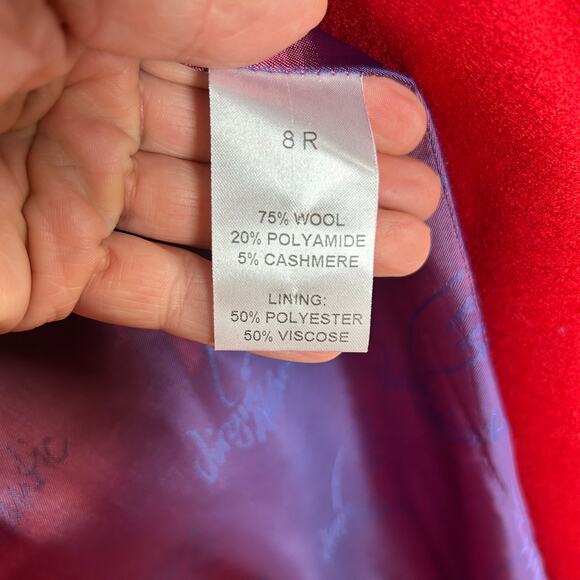 Vivienne Westwood Virgin Atlantic wool coat women’s size 8 red long Limited Edit - Picture 16 of 16